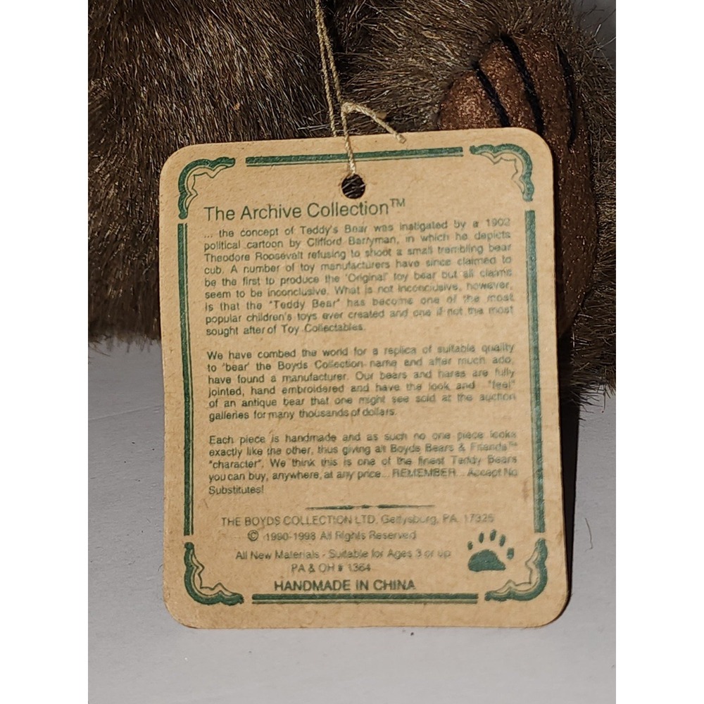 Boyds Bears Investment Collection 1999 20th Anniversary Daniel Bearimore - Picture 3 of 8